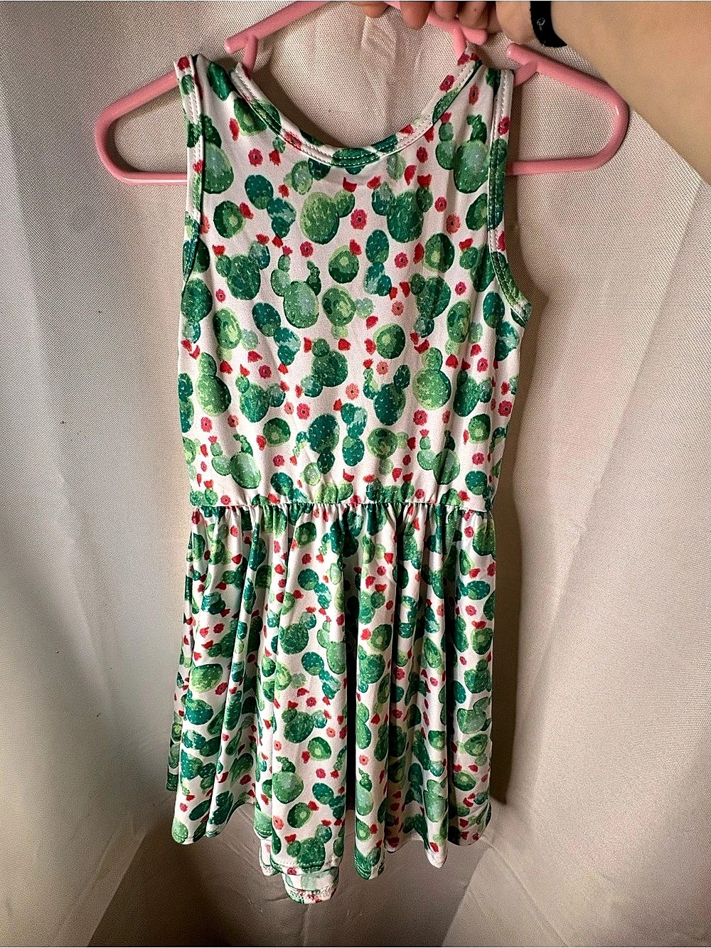 Dot Smile Cactus Cutie Tank Dress Green & White 2T NWT